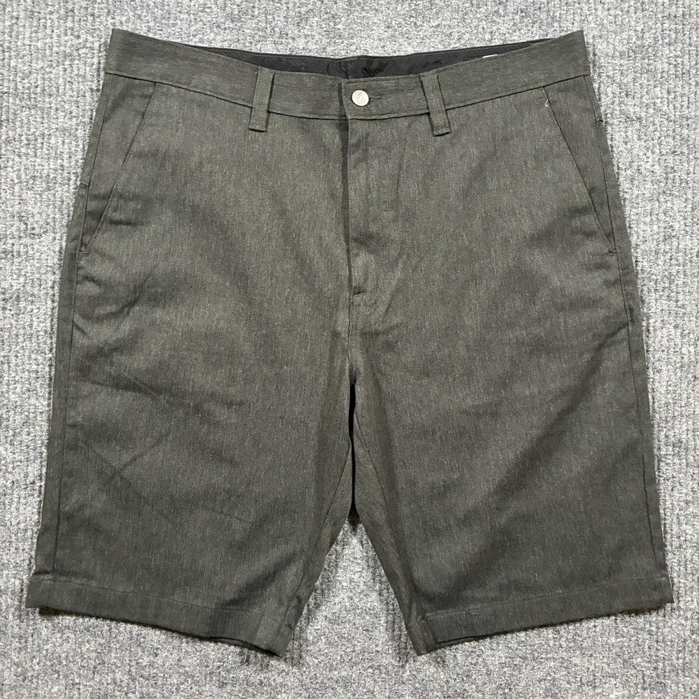 Volcom Mens Chino Shorts Size 36 Black Flat Front Casual Outdoor Mid Rise